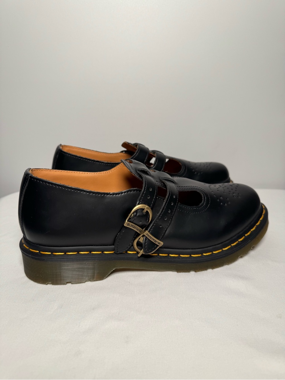 Dr. Martens Kids Black Mary Jane Shoes with Buckle